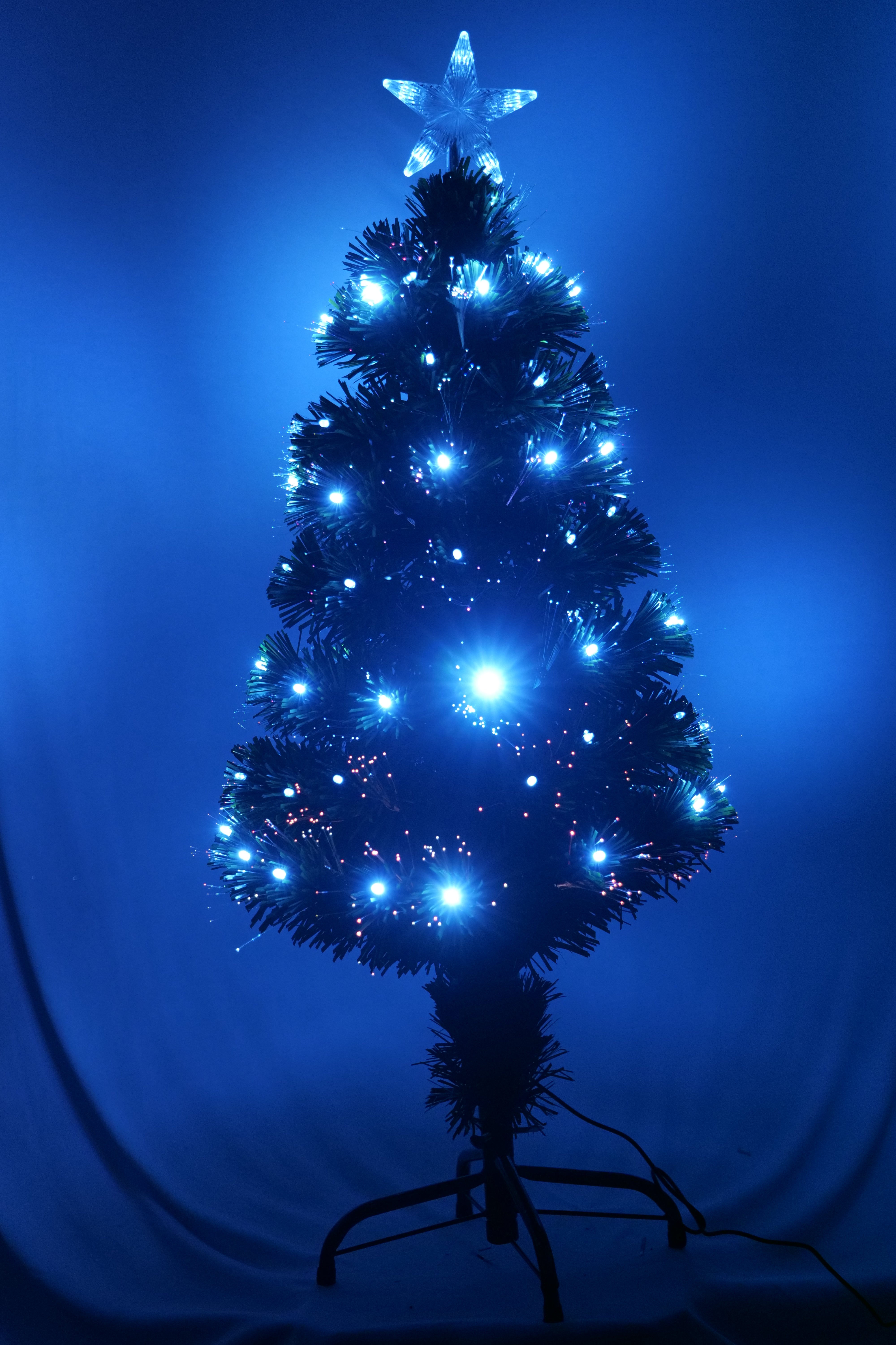 Lighting Christmas Tree 3 ft Blue Color LED Optic Fiber